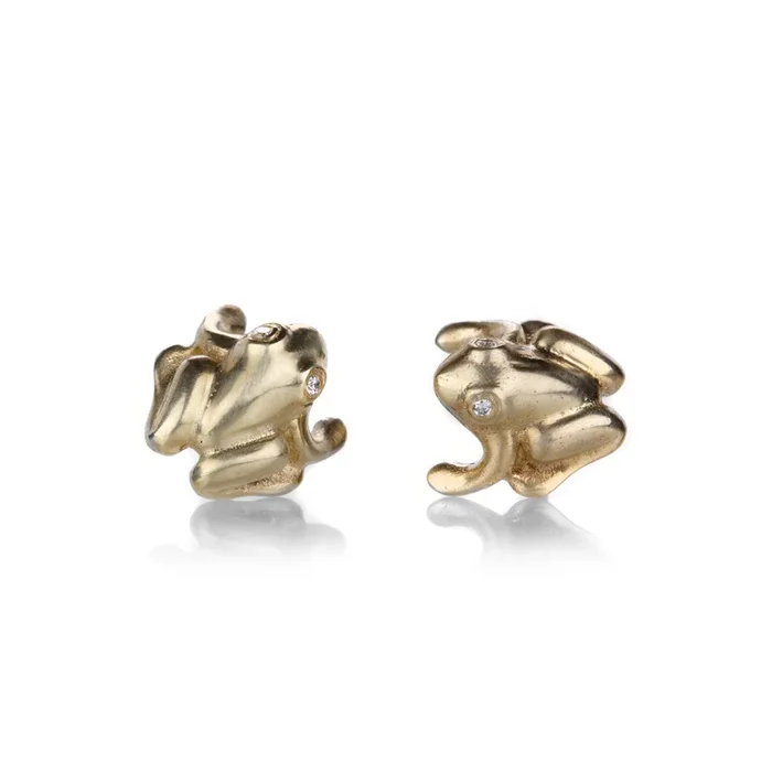 Diamond Eye Frog Stud Earrings