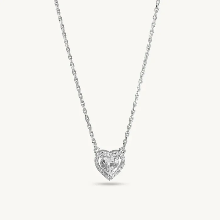 Diamond Heart 925 Sterling Silver Necklace