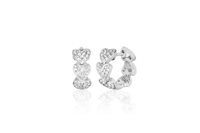 Diamond Heart Huggie Earring