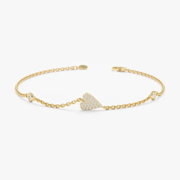Diamond Heart Station Bracelet, Natalie