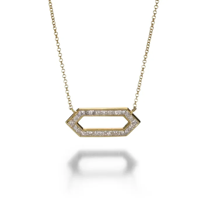 Diamond Hexagon Necklace