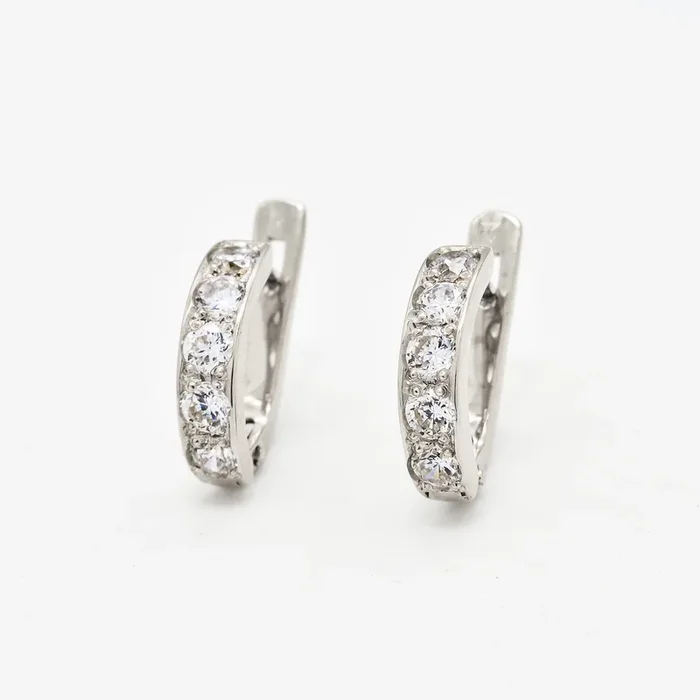 Diamond Huggies – Dainty White Hoops, Dainty Hoop Earrings