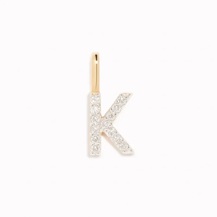Diamond Initial Pendant 14k Gold – K