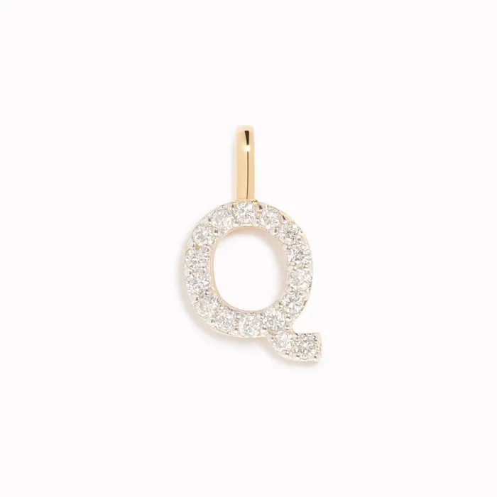 Diamond Initial Pendant 14k Gold – Q