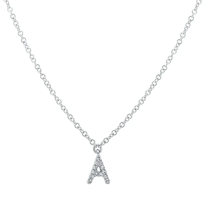 Diamond Initial Pendant – Letter A
