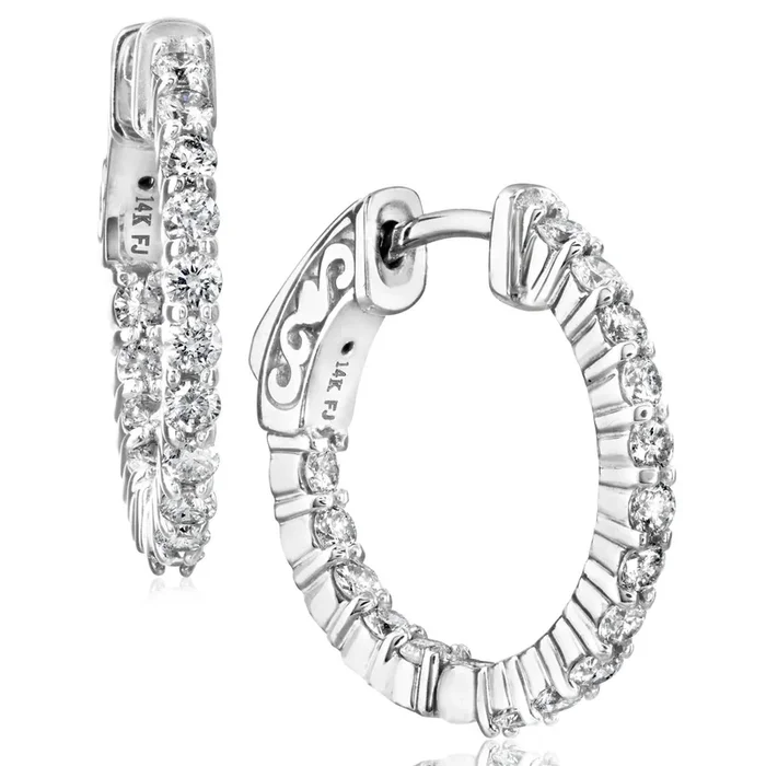 Diamond Inside Outside Huggie Earrings