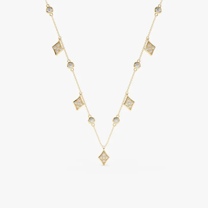 Diamond Kite Charm Necklace, Adalee