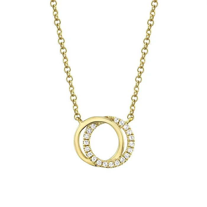 Diamond Love Knot Circle Necklace