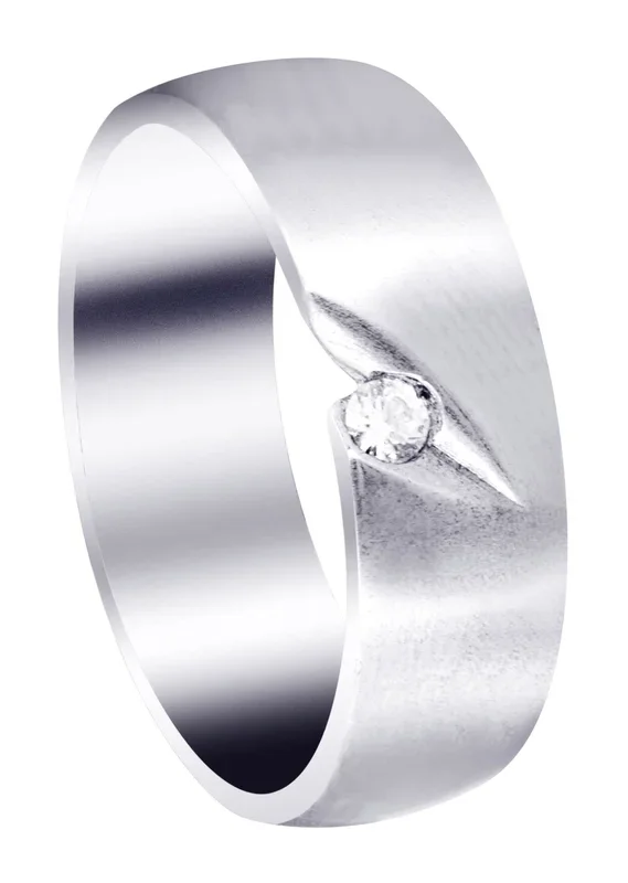 Diamond Mens Wedding Band | 0.07 Carats | Satin Finish (Thiago)