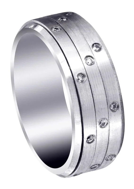 Diamond Mens Wedding Band | 0.24 Carats | Satin Finish (Roberto)
