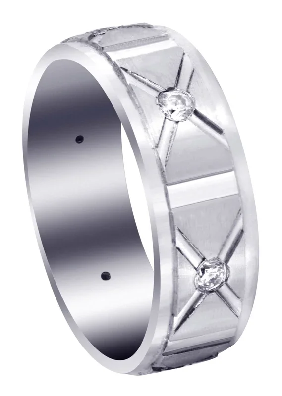 Diamond Mens Wedding Band | 0.3 Carats | Satin Finish (Enzo)