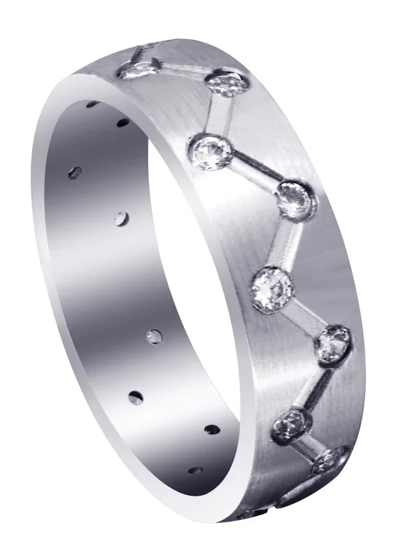 Diamond Mens Wedding Band | 0.54 Carats | Satin Finish (Dominick)