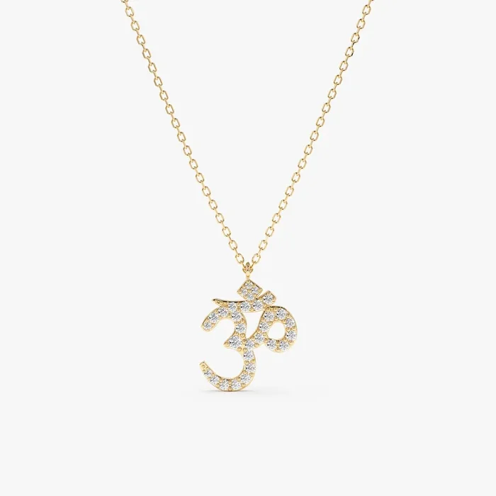 Diamond OM Mantra Necklace, Aahana
