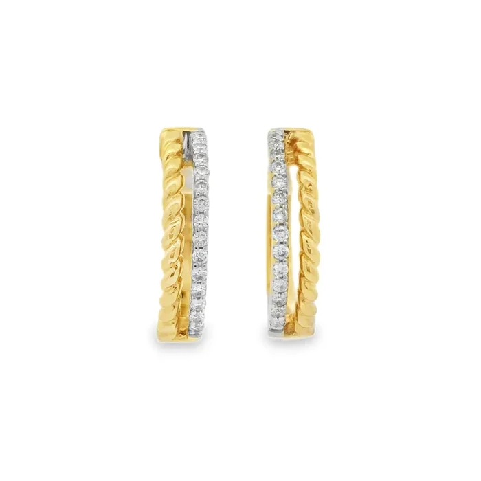 Diamond Rope Huggies
