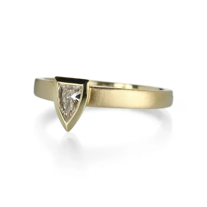 Diamond Shield Solitaire Ring