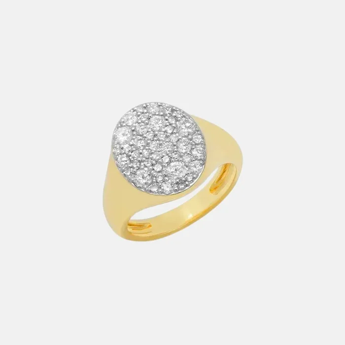 Diamond Signet Pinky Ring