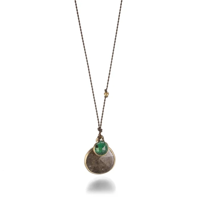 Diamond Slice and Emerald Necklace