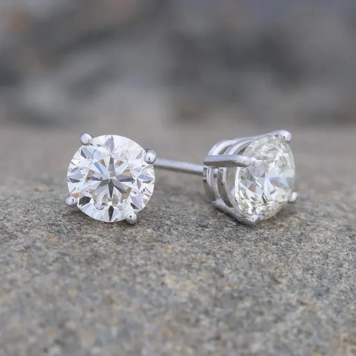 Diamond Stud Earrings in 14k White Gold (1.8 cttw)