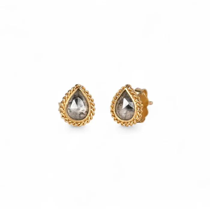 Diamond Teardrop Stud Earrings