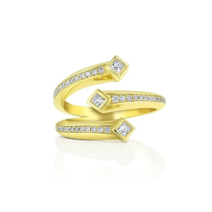 Diamond Three Wrap Open Band Ring