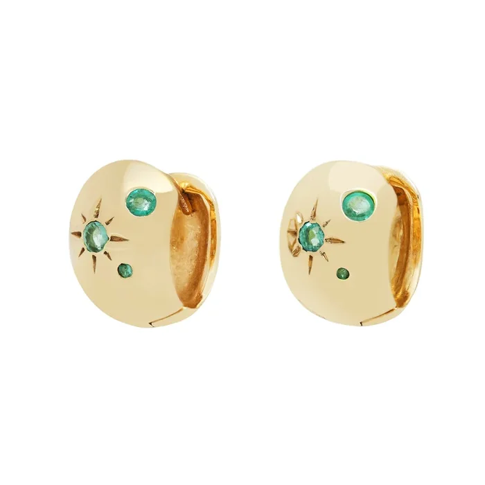 Disco Dazzle Emerald Hoops