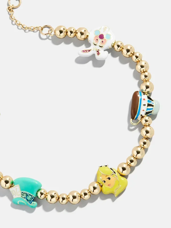 Disney Alice in Wonderland Pisa Charm Bracelet – Gold/Multi