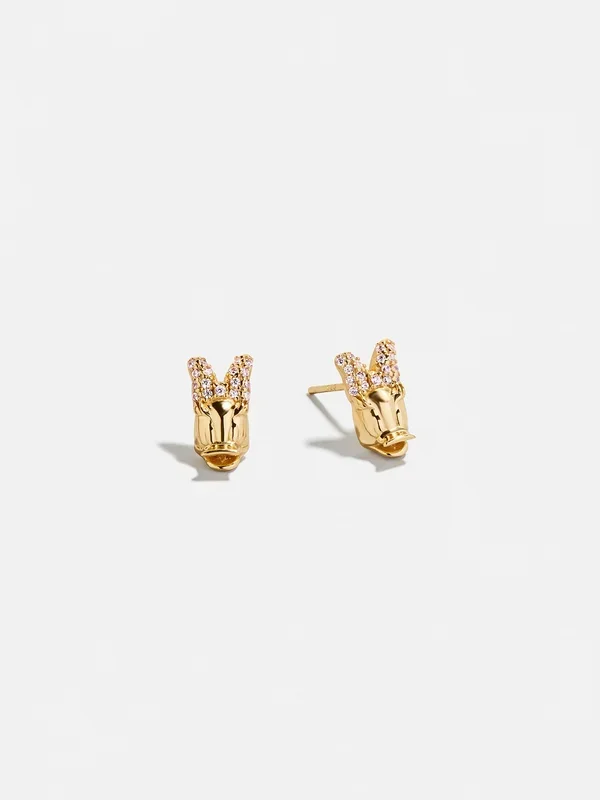 Disney Daisy Duck 18K Gold Plated Sterling Silver Crystal Studs – Daisy Duck