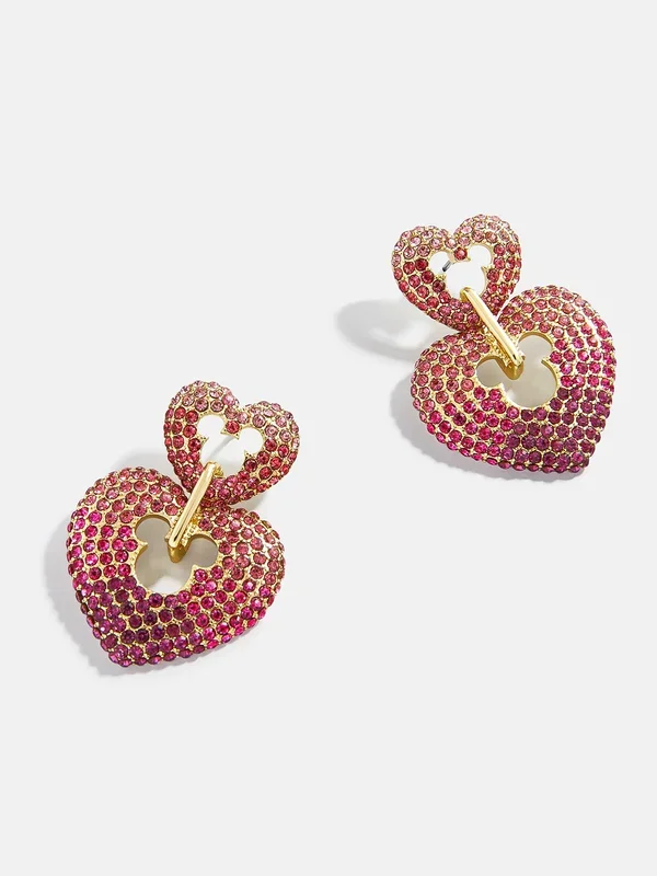 Disney Mickey Mouse Heart Statement Earrings – Pink