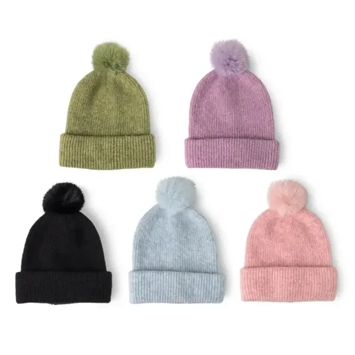 DM Merchandising Britt’s Knits Powder Knit Ultra Soft Pom Hat