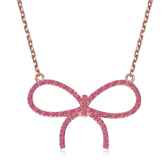 Dominique Ruby Bow Collier Necklace