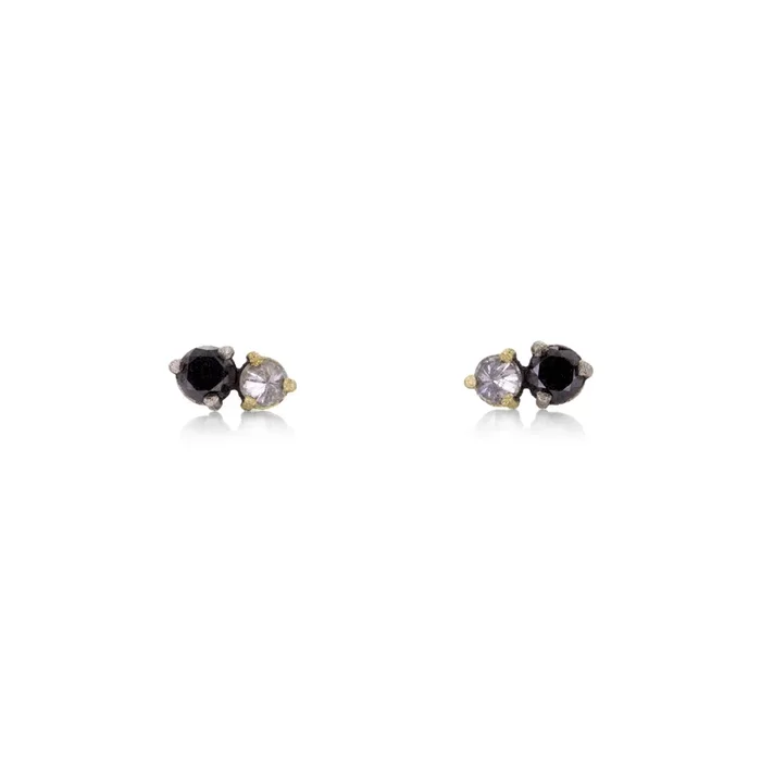 Double Black and White Diamond Studs
