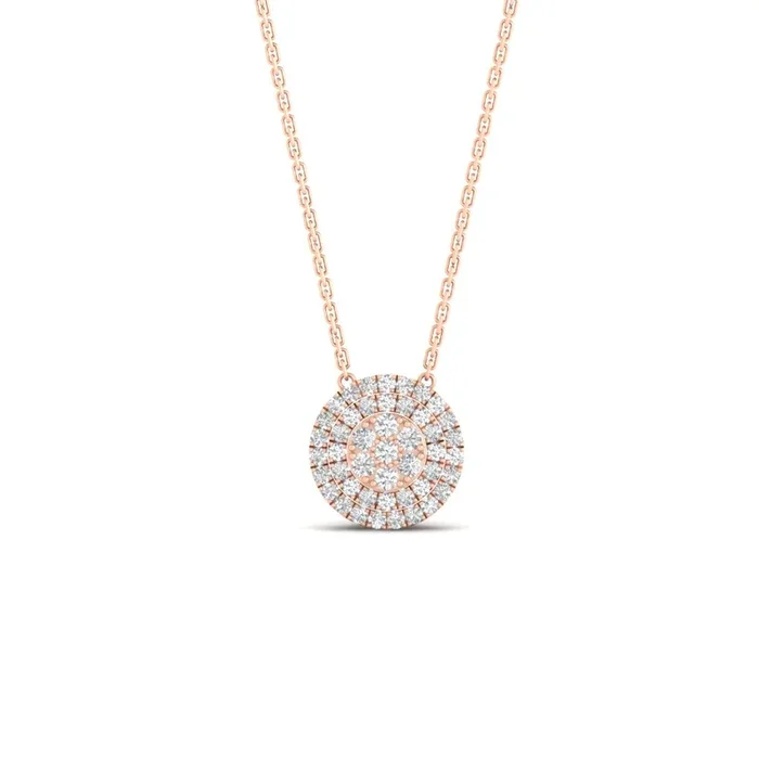 Double Halo Diamond Cluster Pendant