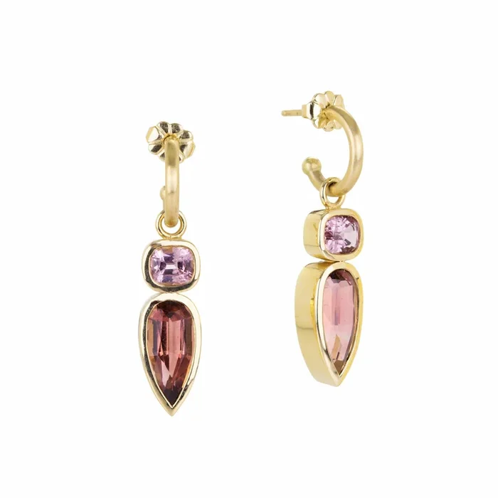 Double Pink Tourmaline Earrings