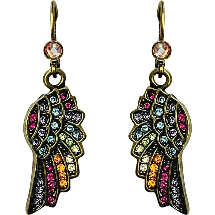 Dreamy Angel Wing Leverback Earrings (Copper Ox)