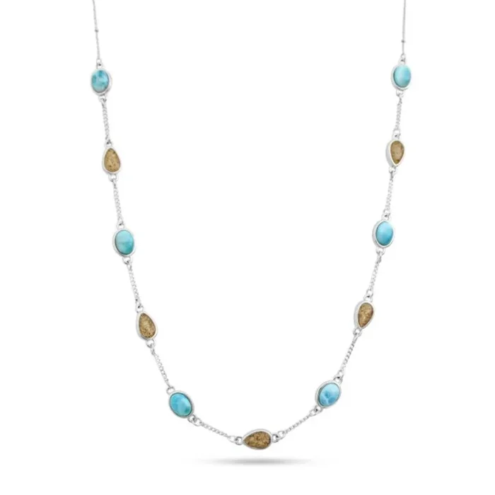 Dune Stepping Stone Necklace – Larimar & Sand