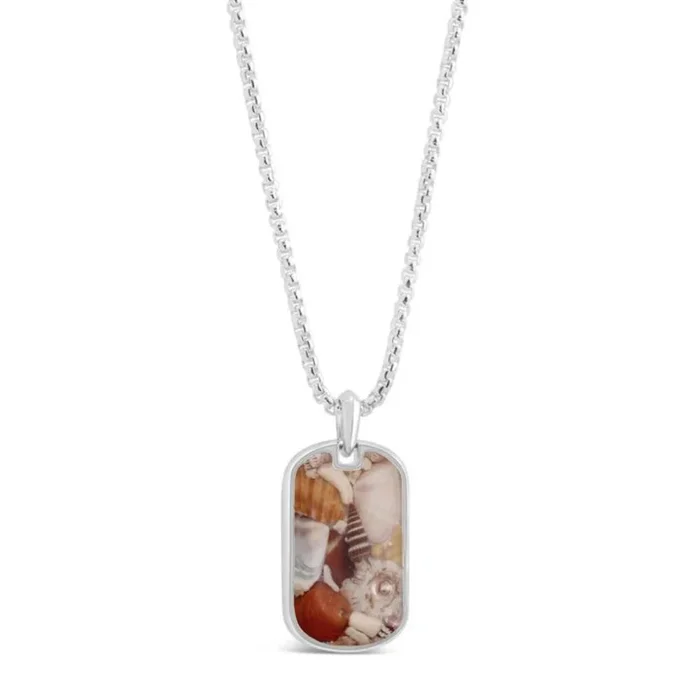 Dune Sterling Travel Tag Necklace – Shell Scape