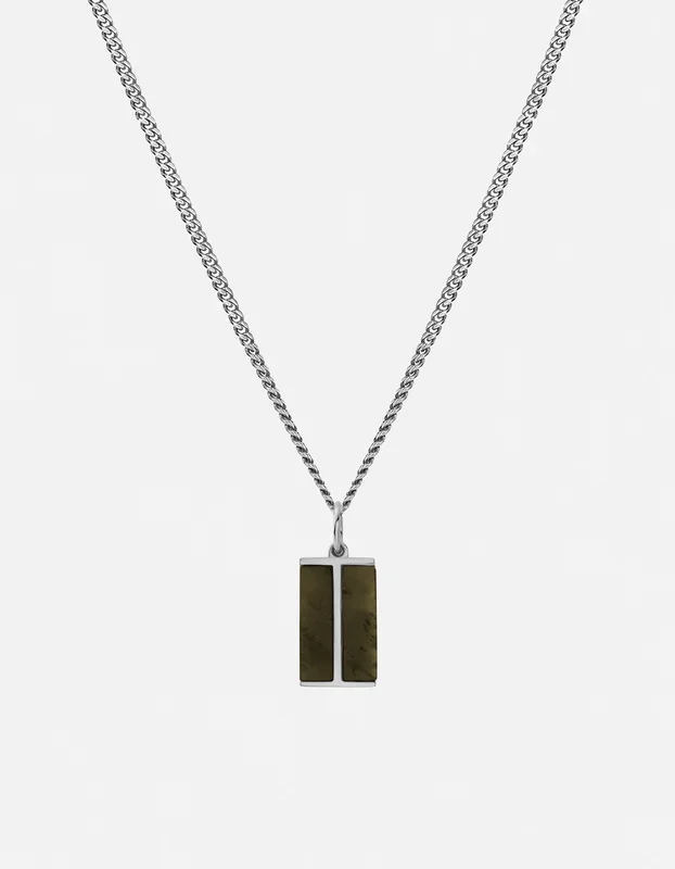 Duo Jasper Necklace, Sterling Silver