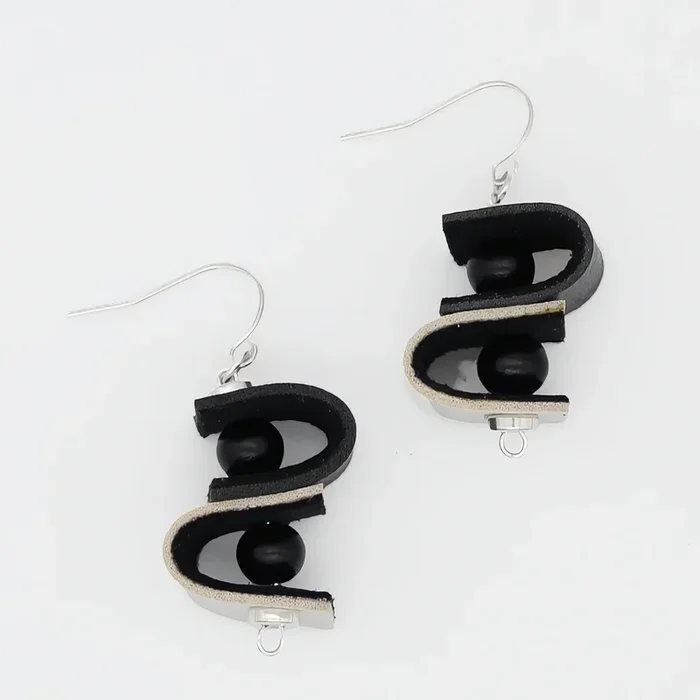 DuoTone Leather Drop Earring