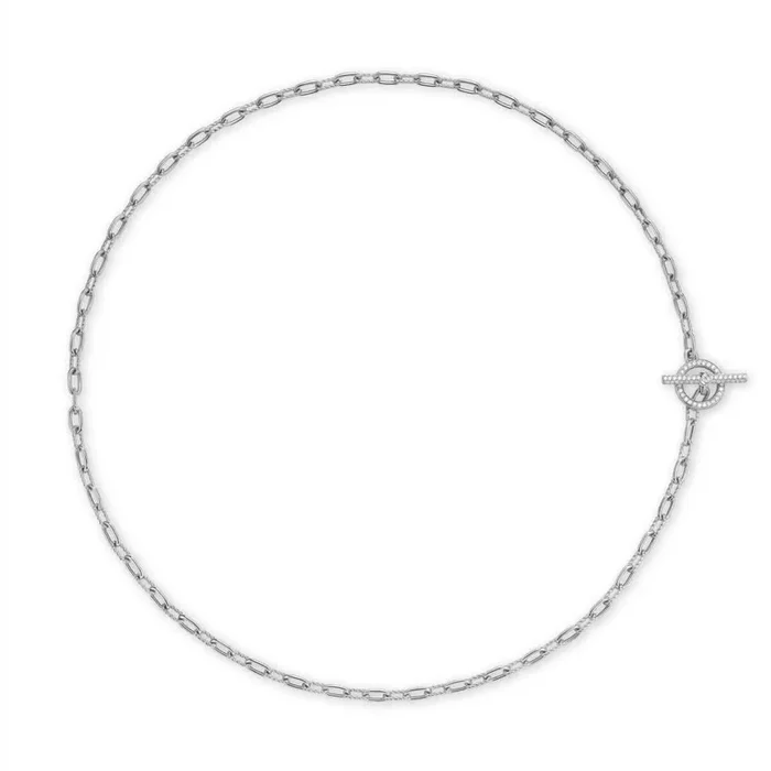 DY Madison® Pavé Diamond Toggle Chain Necklace in Sterling Silver