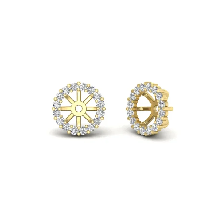 Earring Jacket For 2 Carat Round Stud Earrings