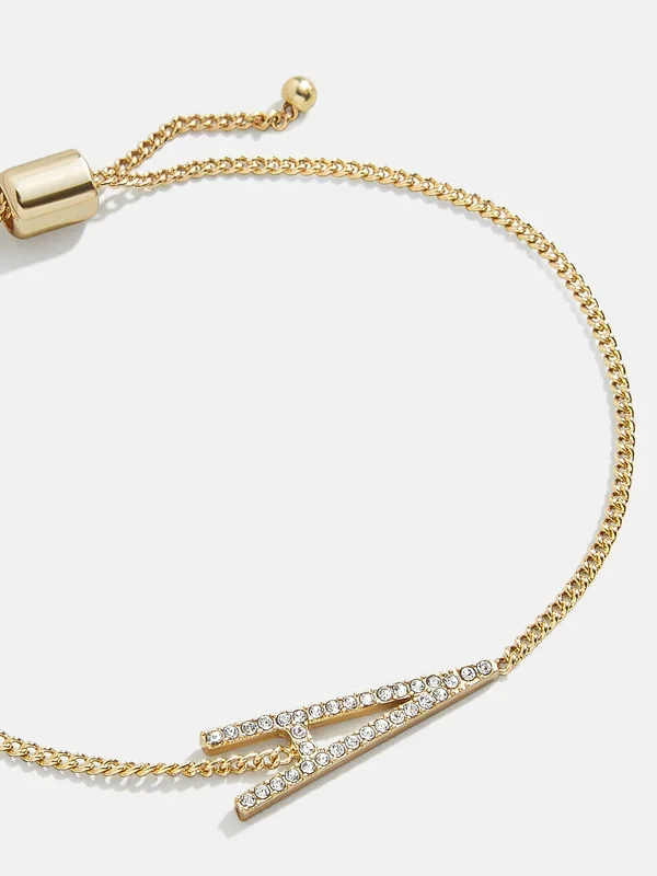 East West Initial Bracelet – Gold/Pavé