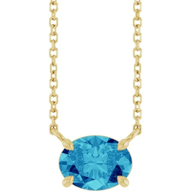 East West Oval Zircon Necklace