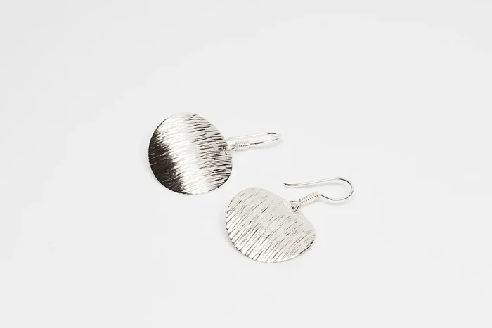 Edged Sterling Silver Earrings