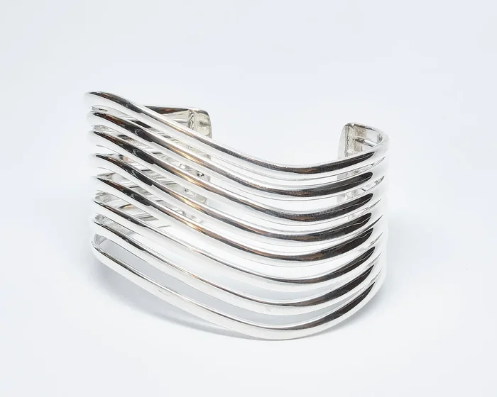 Eight Wavy Band Sterling Silver O’Keeffe Cuff