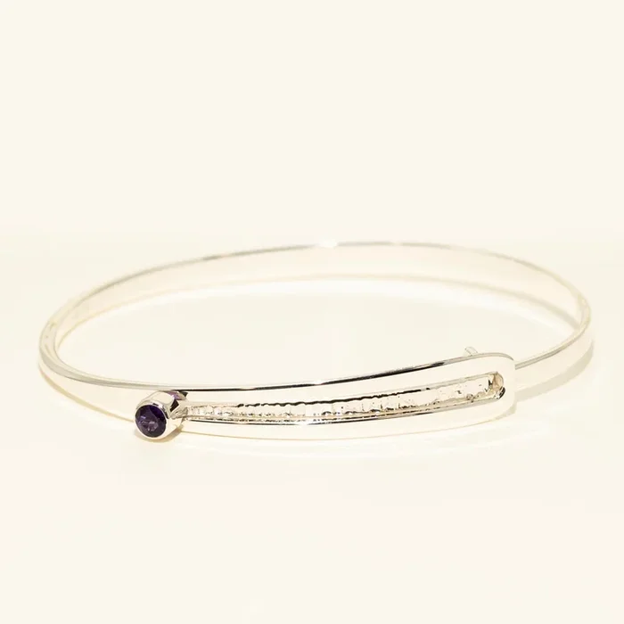 EL Designs Amethyst Slide Bracelet in Sterling Silver