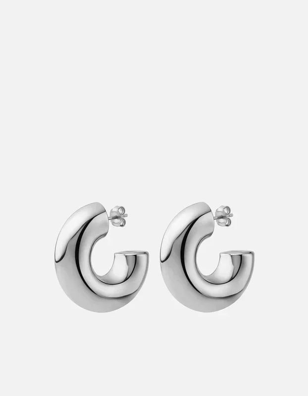 Elani Hoop Earrings, Sterling Silver