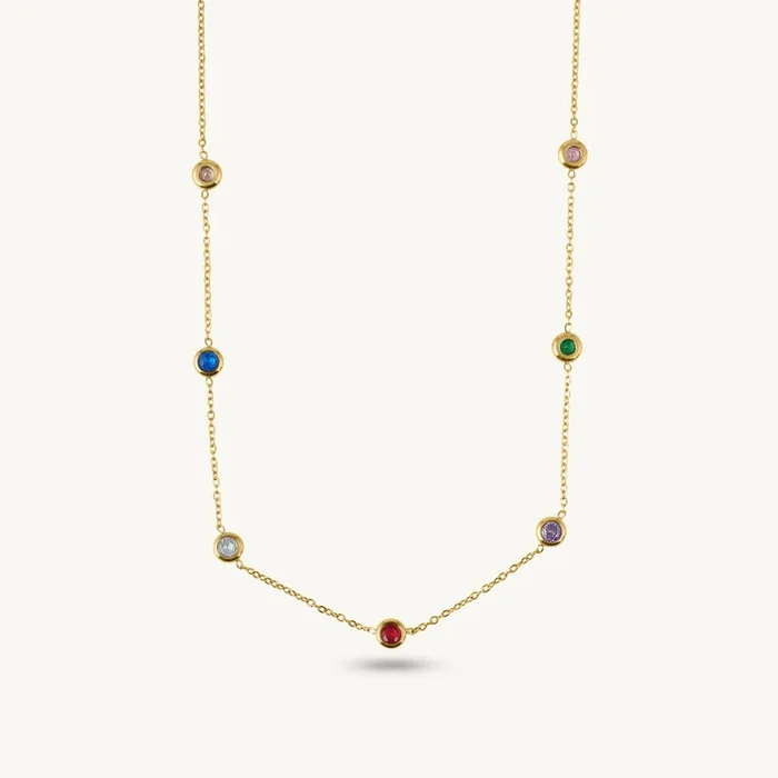 Elegant Multicolor Stone Necklace