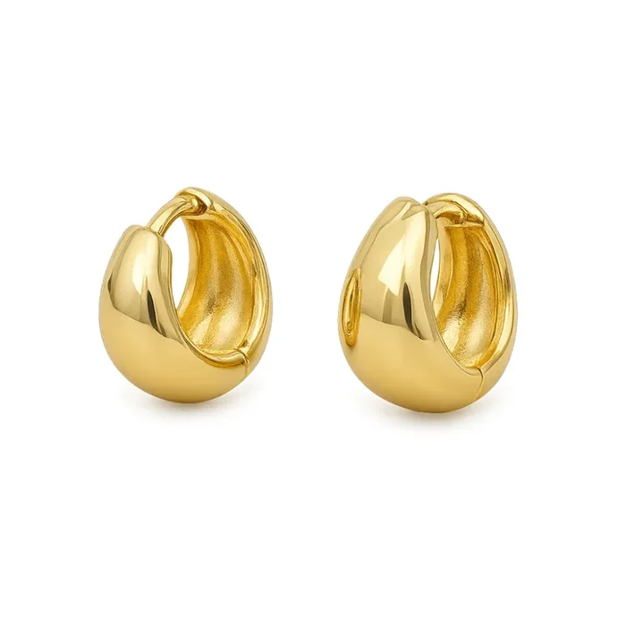 Elena Bold Dome Huggie Hoop Earrings