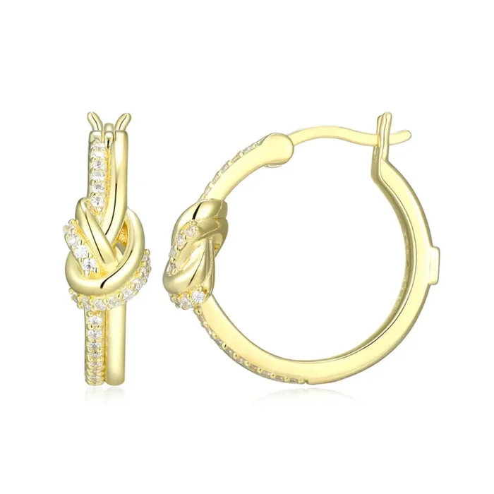 Elle Unity Collection Gold-Tone Knot Hoop Earrings