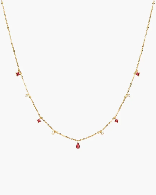 Elysee Necklace in Garnet Red